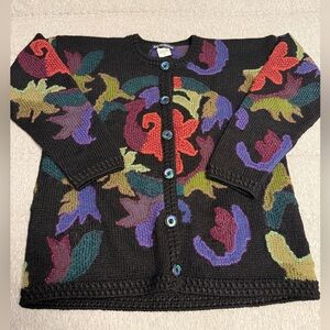 Ana Traverso alpaca hand knit Colorful Patterned Women's Sweater